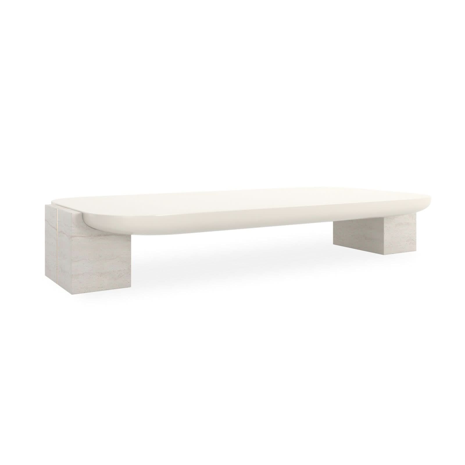 Caracole Overlap Rectangular Coffee Table in Light   Nicholas John Interiors