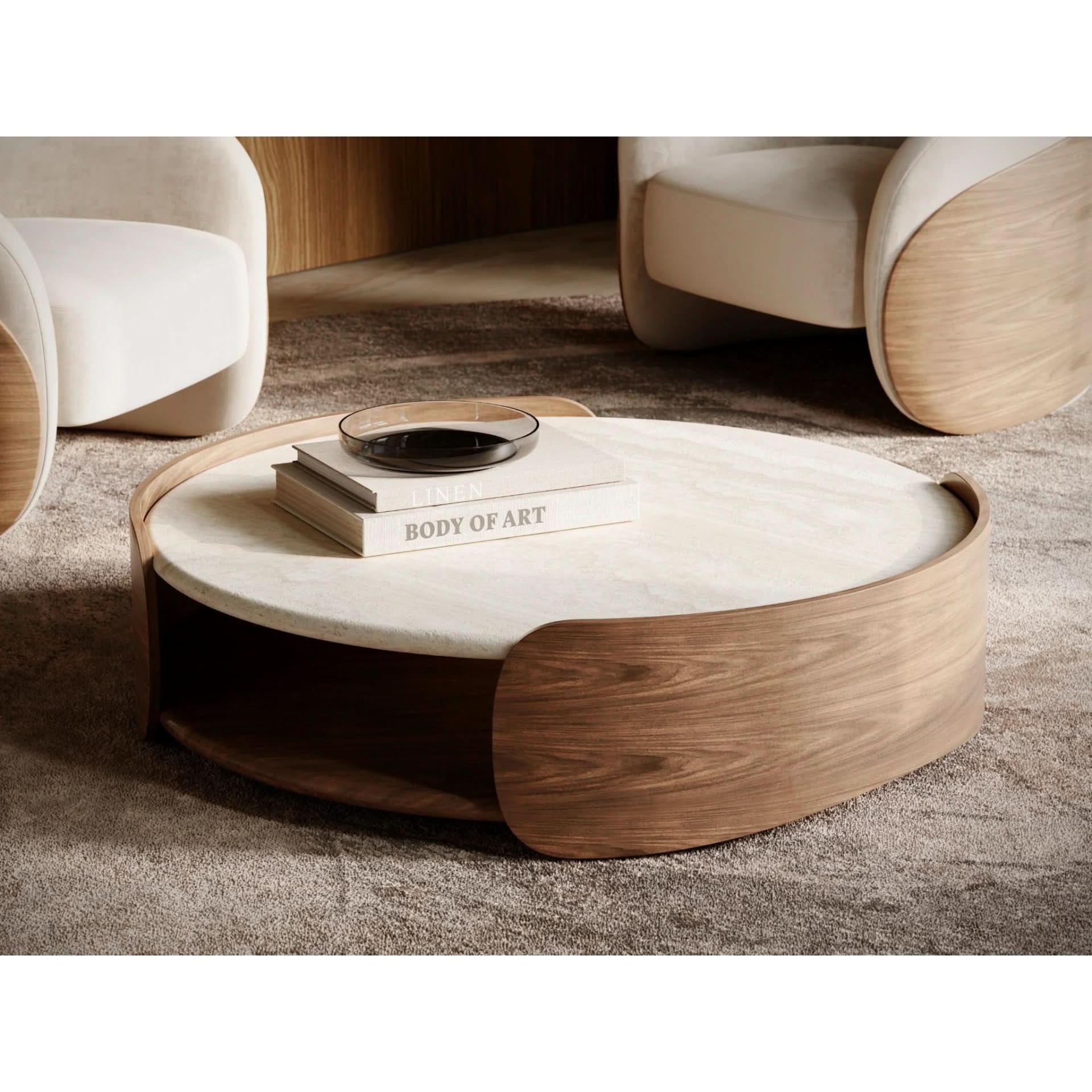 Caracole Fleur Open Coffee Table With Wood Shelf   Nicholas John Interiors