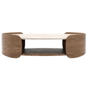 Caracole Fleur Open Coffee Table With Wood Shelf   Nicholas John Interiors
