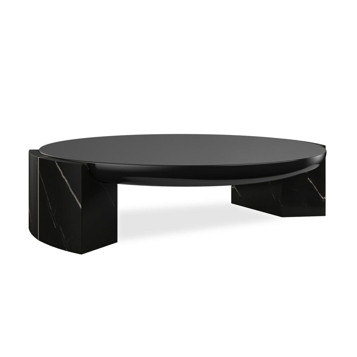 Caracole Overlap Round Coffee Table Dark   Nicholas John Interiors