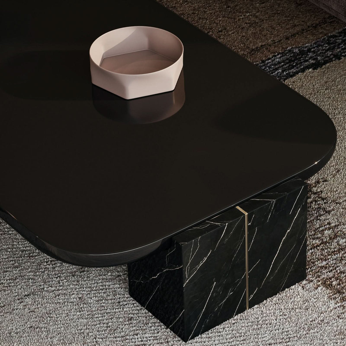 Caracole Overlap Rectangular Coffee Table in Dark   Nicholas John Interiors