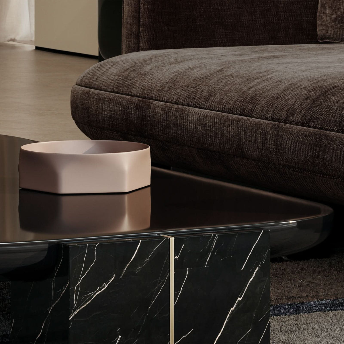Caracole Overlap Rectangular Coffee Table in Dark   Nicholas John Interiors