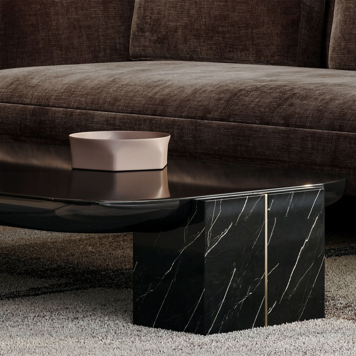 Caracole Overlap Rectangular Coffee Table in Dark   Nicholas John Interiors