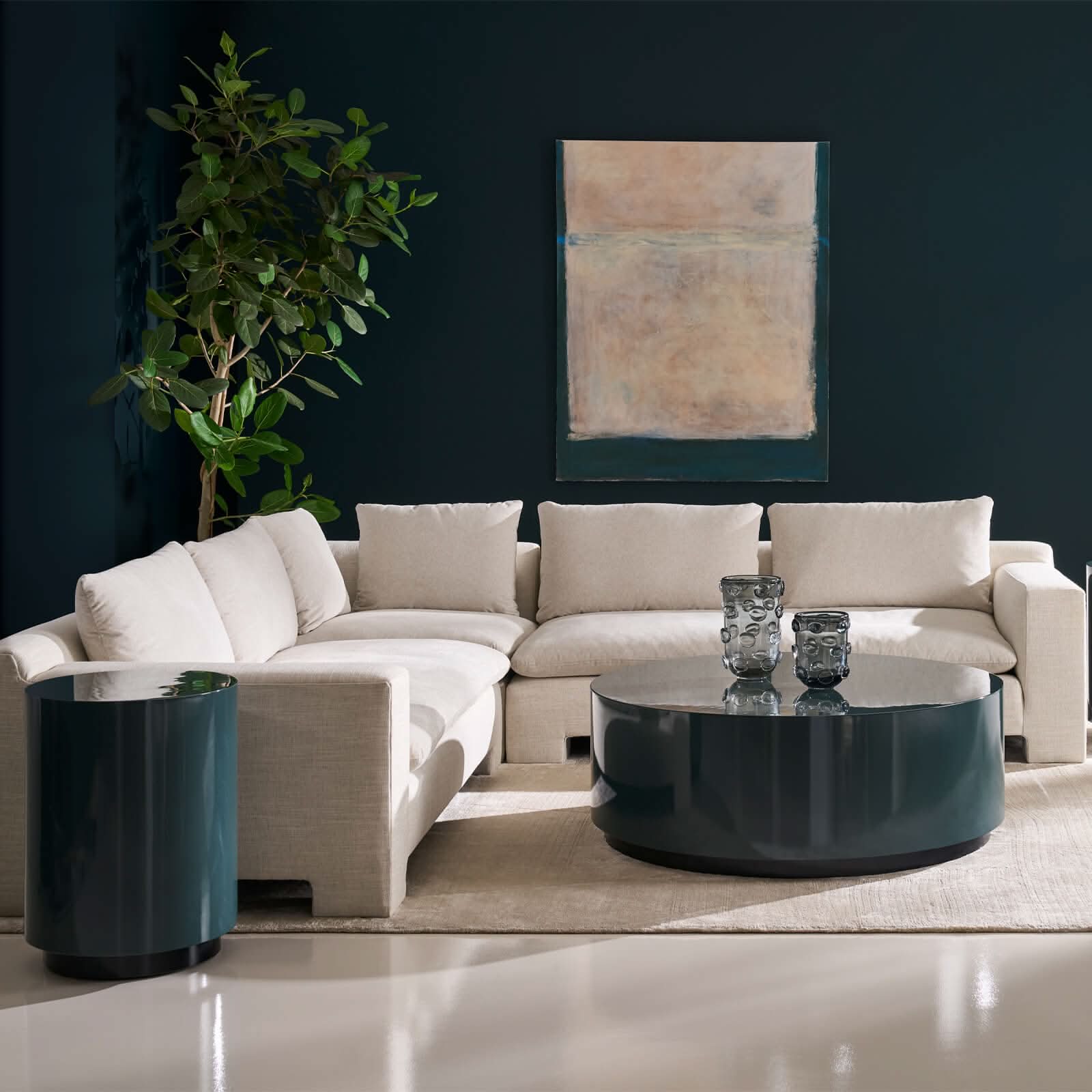Caracole Coffee Couture Round Coffee Table in Apatite   Nicholas John Interiors