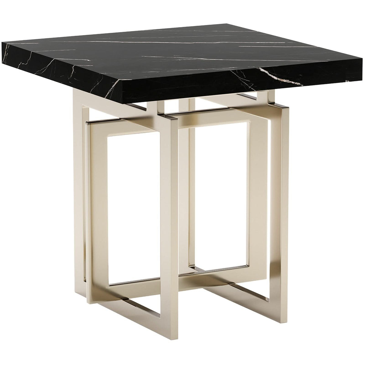 Caracole Wish You Were Here Square Side Table in Dark   Nicholas John Interiors