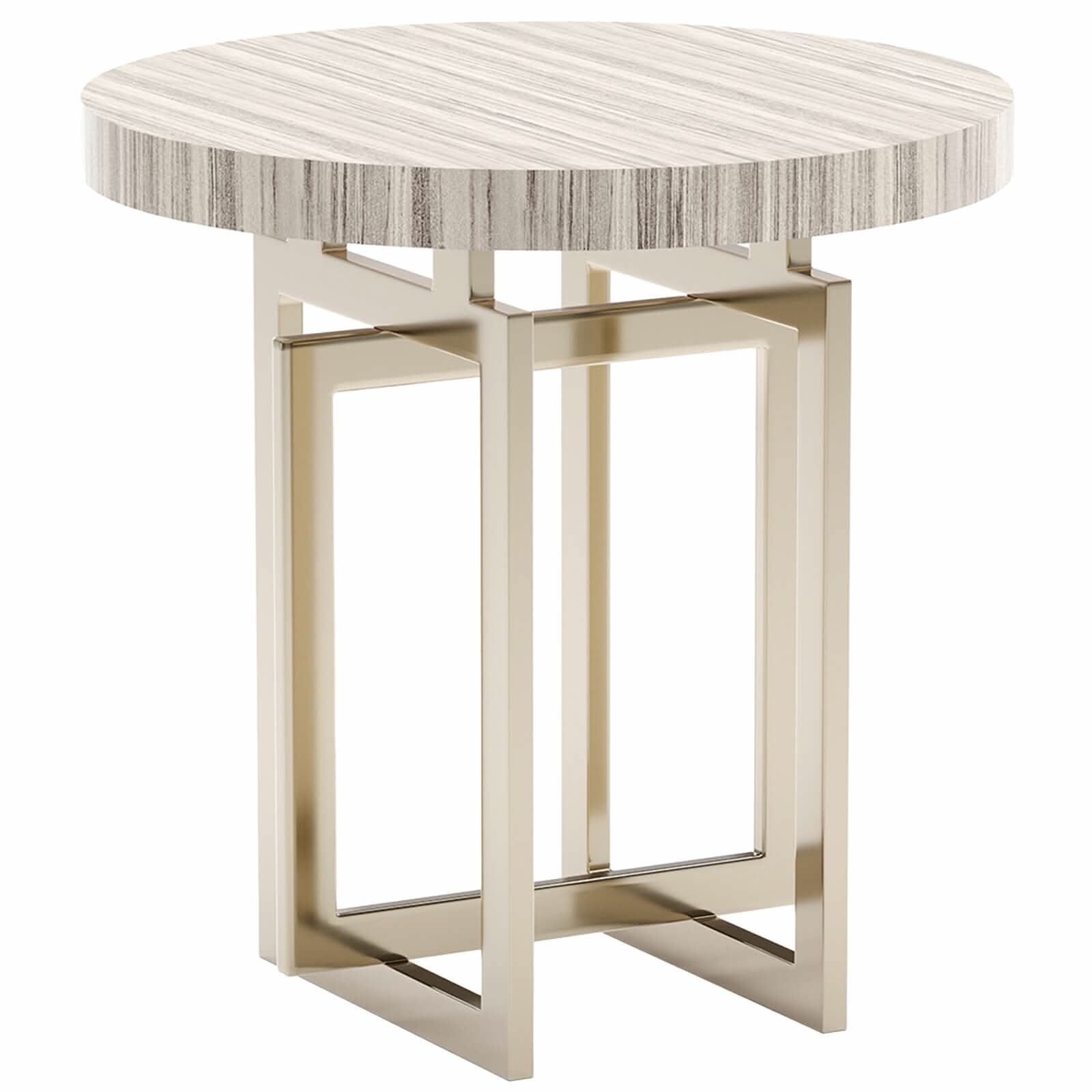 Caracole Wish You Were Here Round Side Table in Light   Nicholas John Interiors