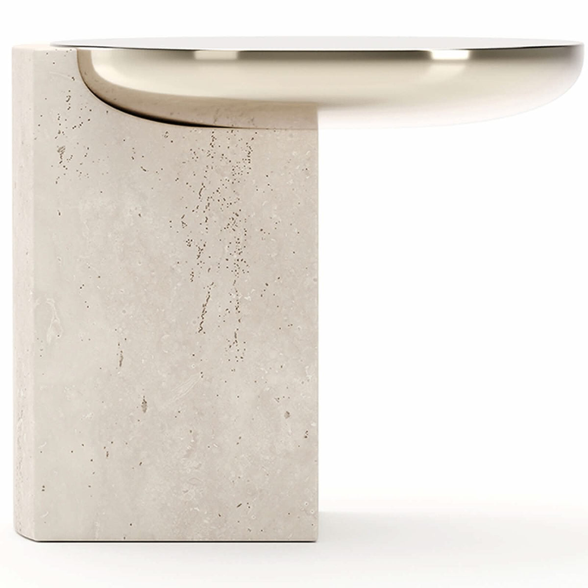 Caracole Overlap Round Side Table in Light   Nicholas John Interiors