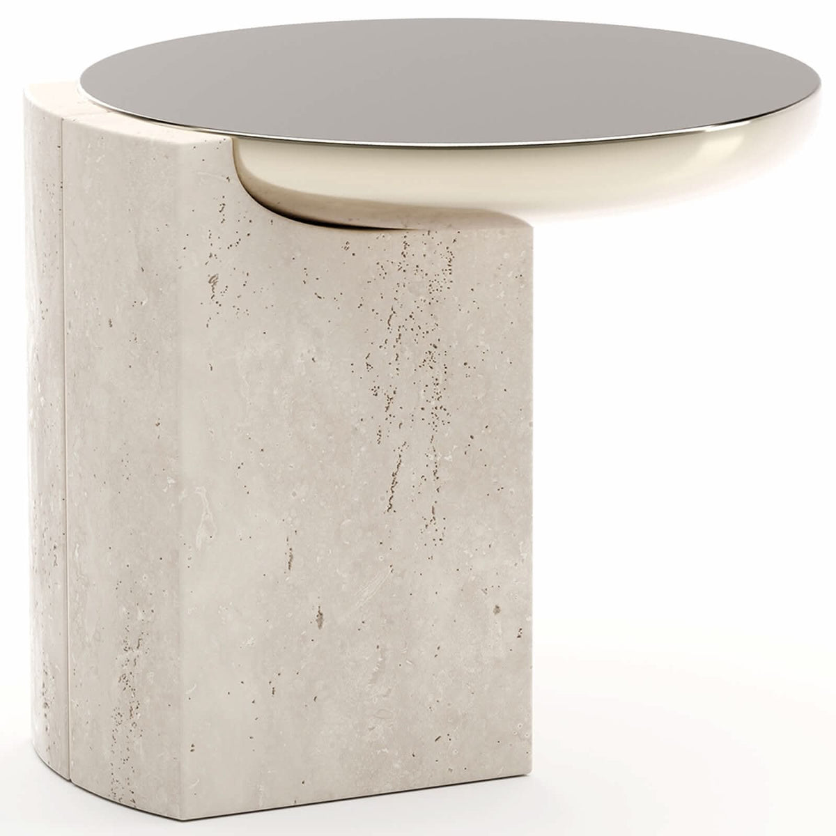 Caracole Overlap Round Side Table in Light   Nicholas John Interiors