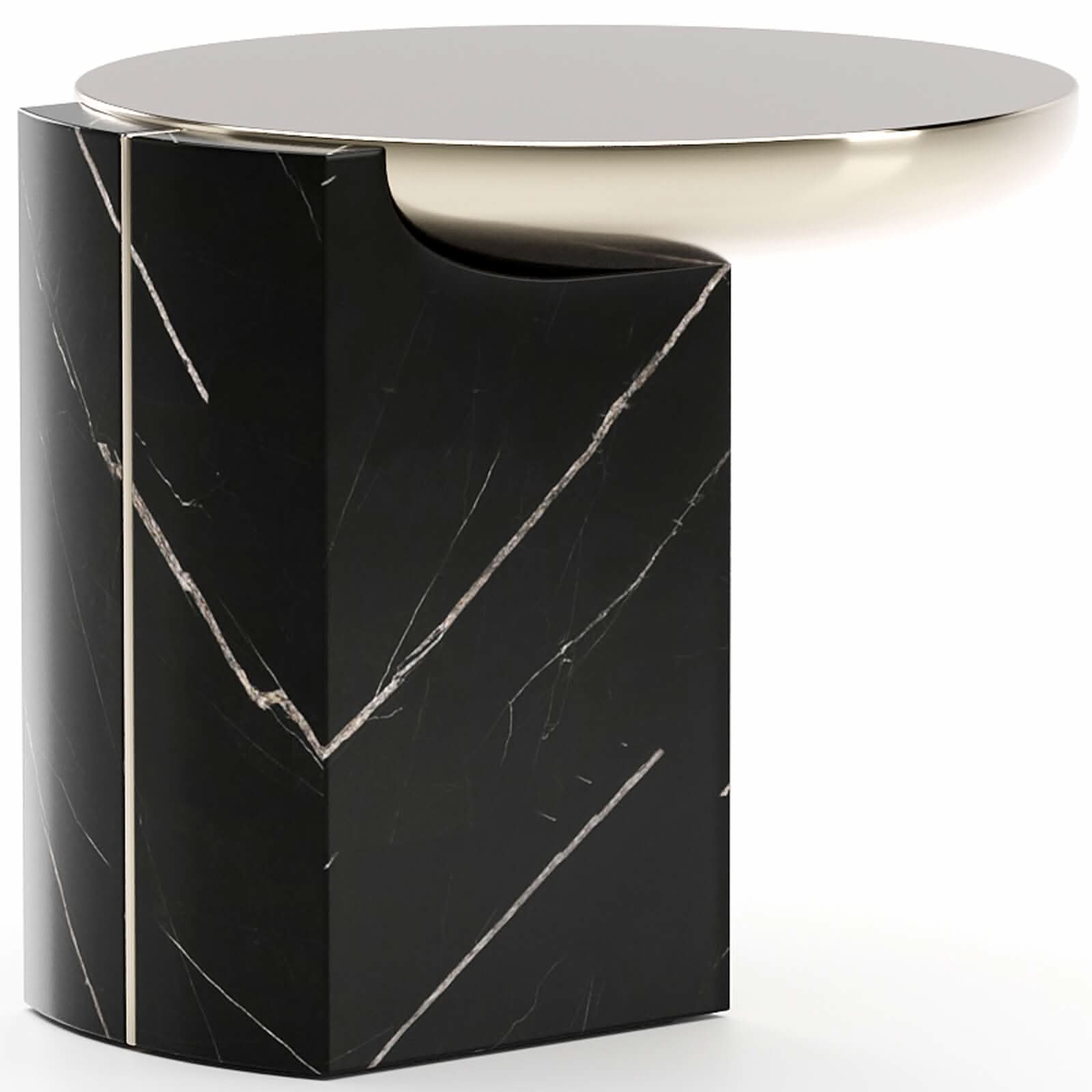 Caracole Overlap Round Side Table in Dark   Nicholas John Interiors