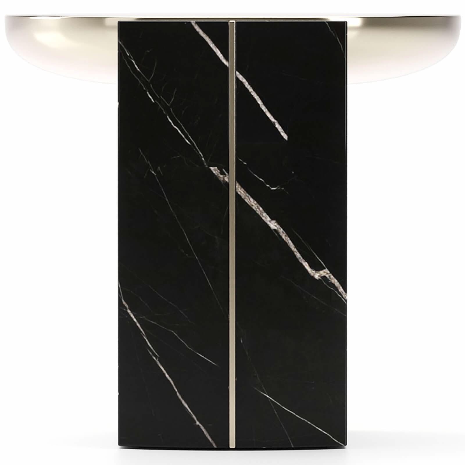 Caracole Overlap Round Side Table in Dark   Nicholas John Interiors