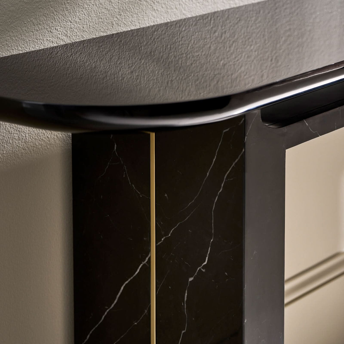 Caracole Overlap Console Table in Dark   Nicholas John Interiors