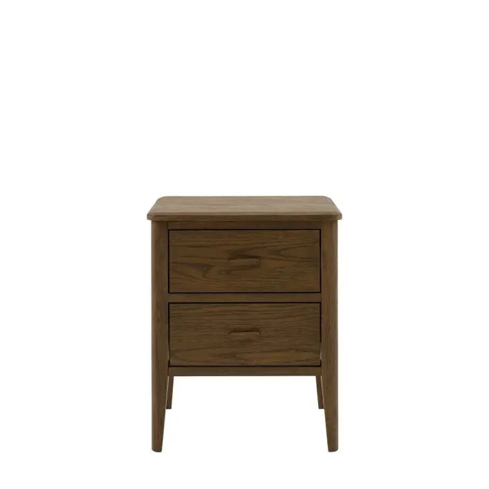 Camden 2 Drawer Bedside Walnut   Nicholas John Interiors
