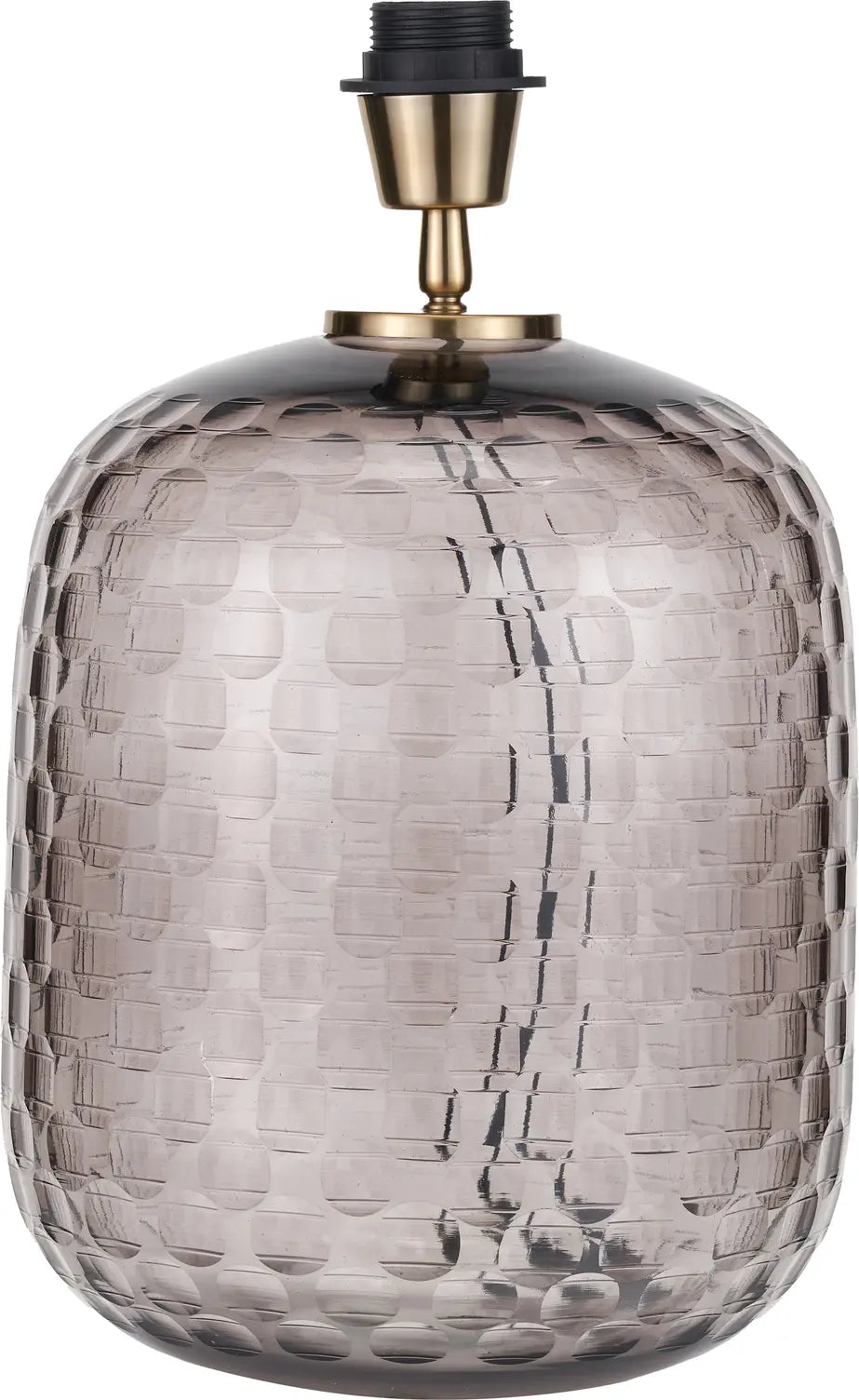 Camille Large Smoke Grey Circle Design Handcut Glass Table Lamp Base  Nicholas John Interiors