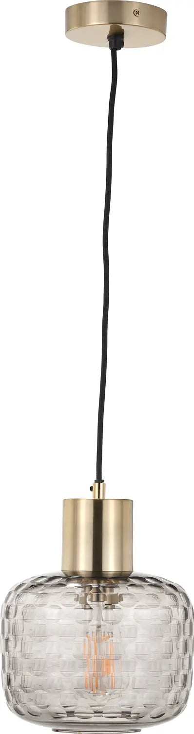 Camille Smoke Grey Circle Design Handcut Glass Pendant   Nicholas John Interiors