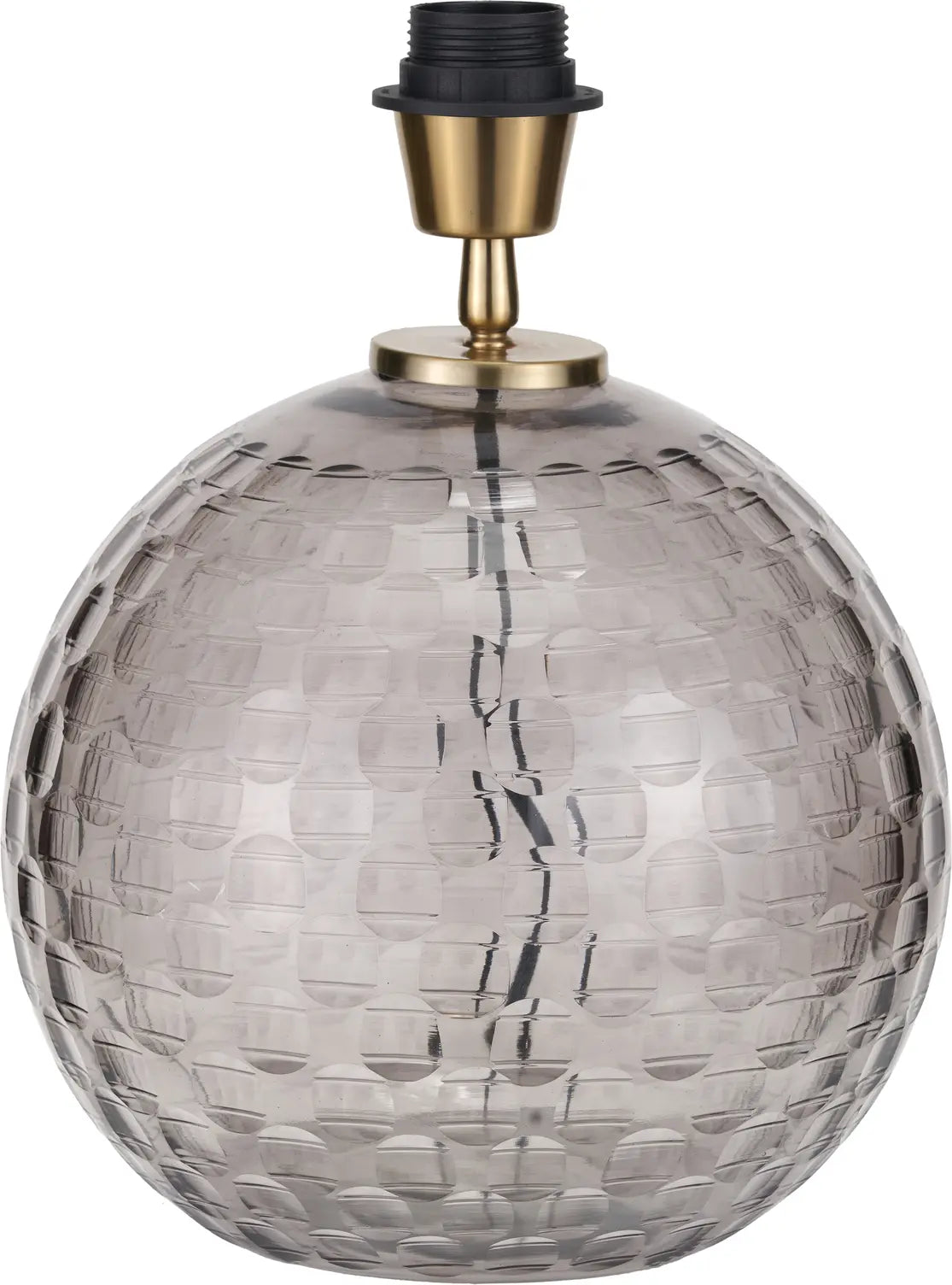 Camille Smoke Grey Circle Design Handcut Glass Table Lamp Base  Nicholas John Interiors