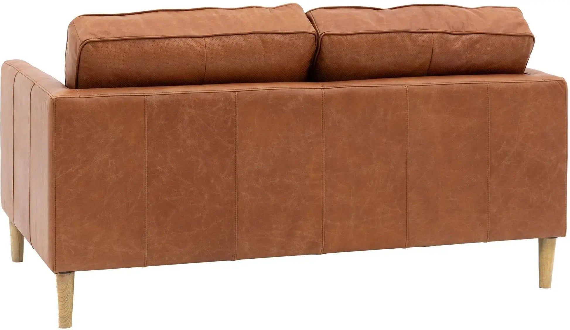 Canberra 2 Seater Sofa – Vintage Brown Leather with Ash Wood Legs  Nicholas John Interiors