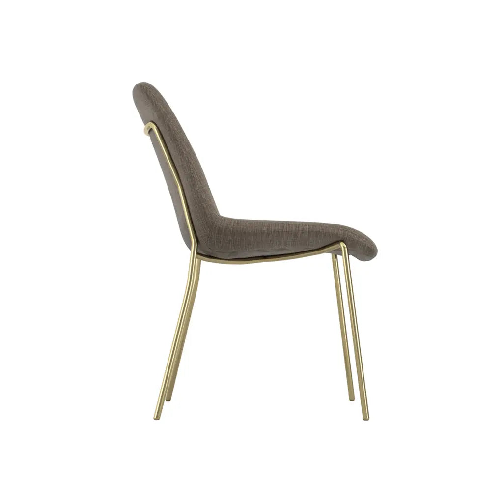 Carlo Taupe and Gold Dining Chair   Nicholas John Interiors