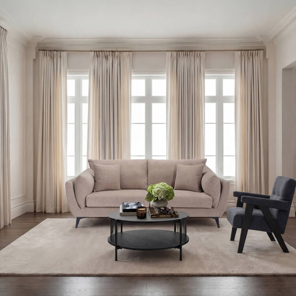 Ashford & Grey Carter Taupe 3 Seater Sofa