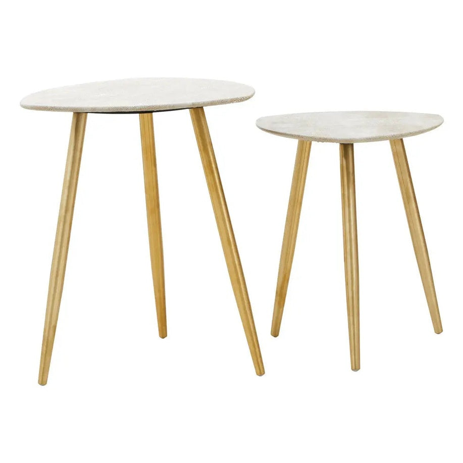 Casio Set Of Two Shagreen Tables   Nicholas John Interiors