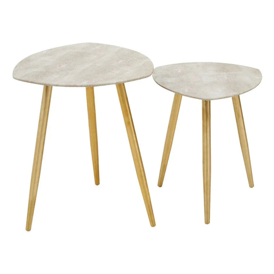 Casio Set Of Two Shagreen Tables   Nicholas John Interiors