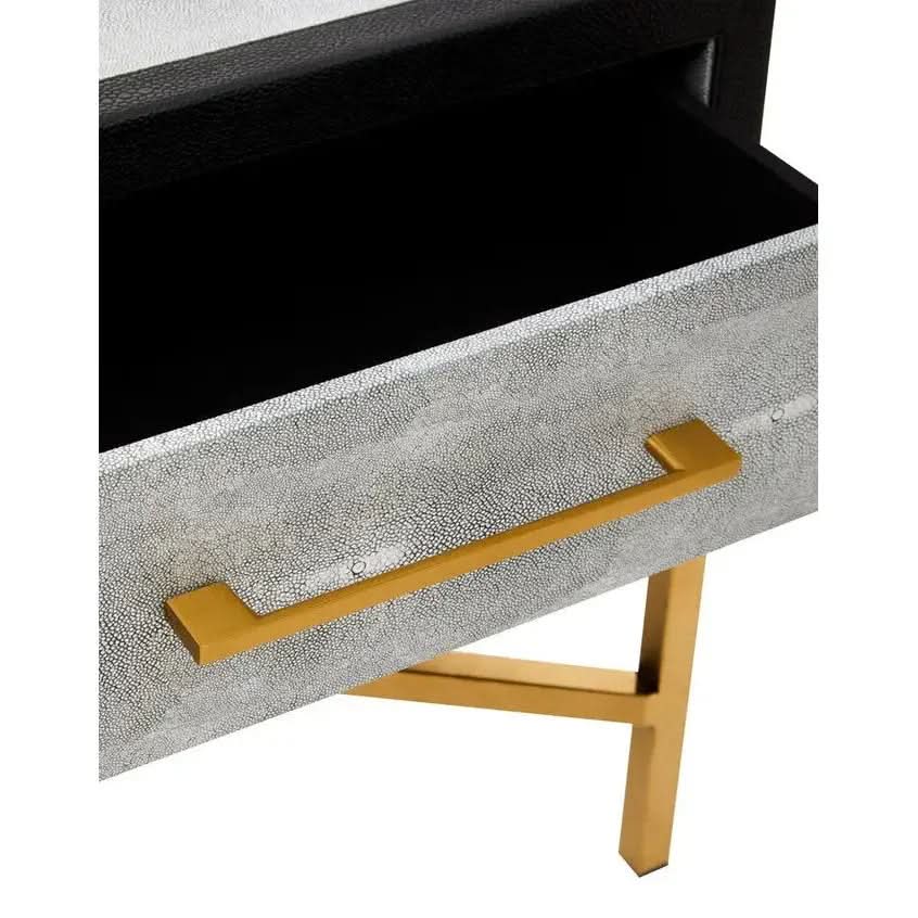 Caviz 1 Drawer Shagreen Side Table   Nicholas John Interiors