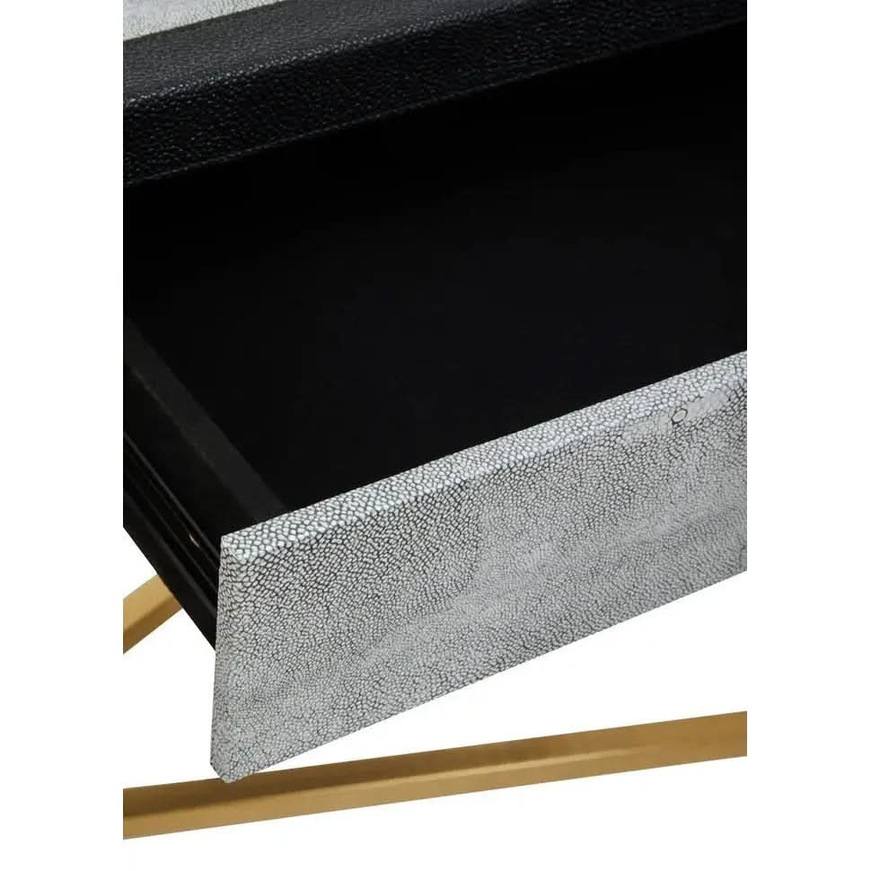 Caviz Grey Shagreen Console Table   Nicholas John Interiors