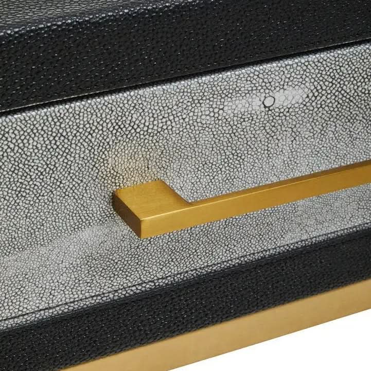 Caviz Grey Shagreen Console Table   Nicholas John Interiors