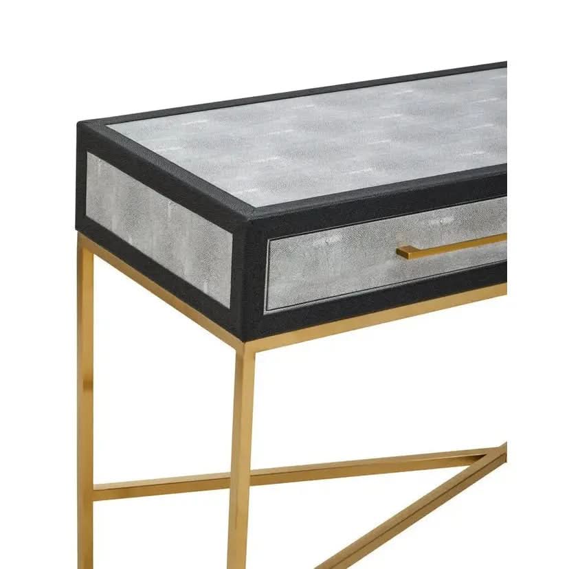Caviz Grey Shagreen Console Table   Nicholas John Interiors