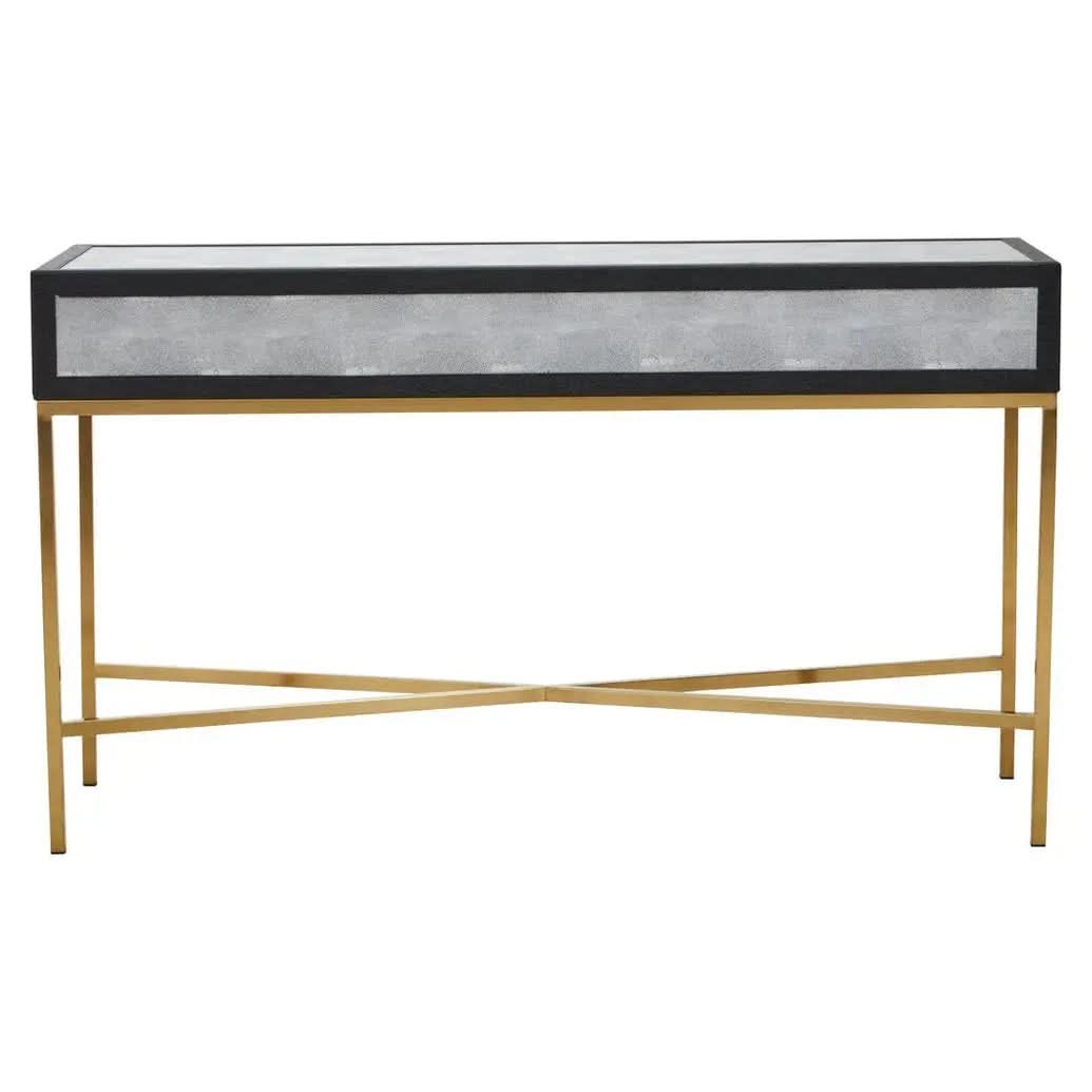Caviz Grey Shagreen Console Table   Nicholas John Interiors