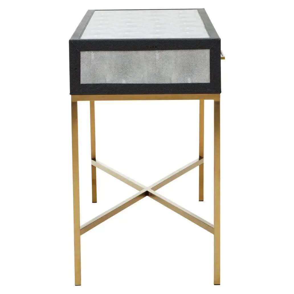 Caviz Grey Shagreen Console Table   Nicholas John Interiors