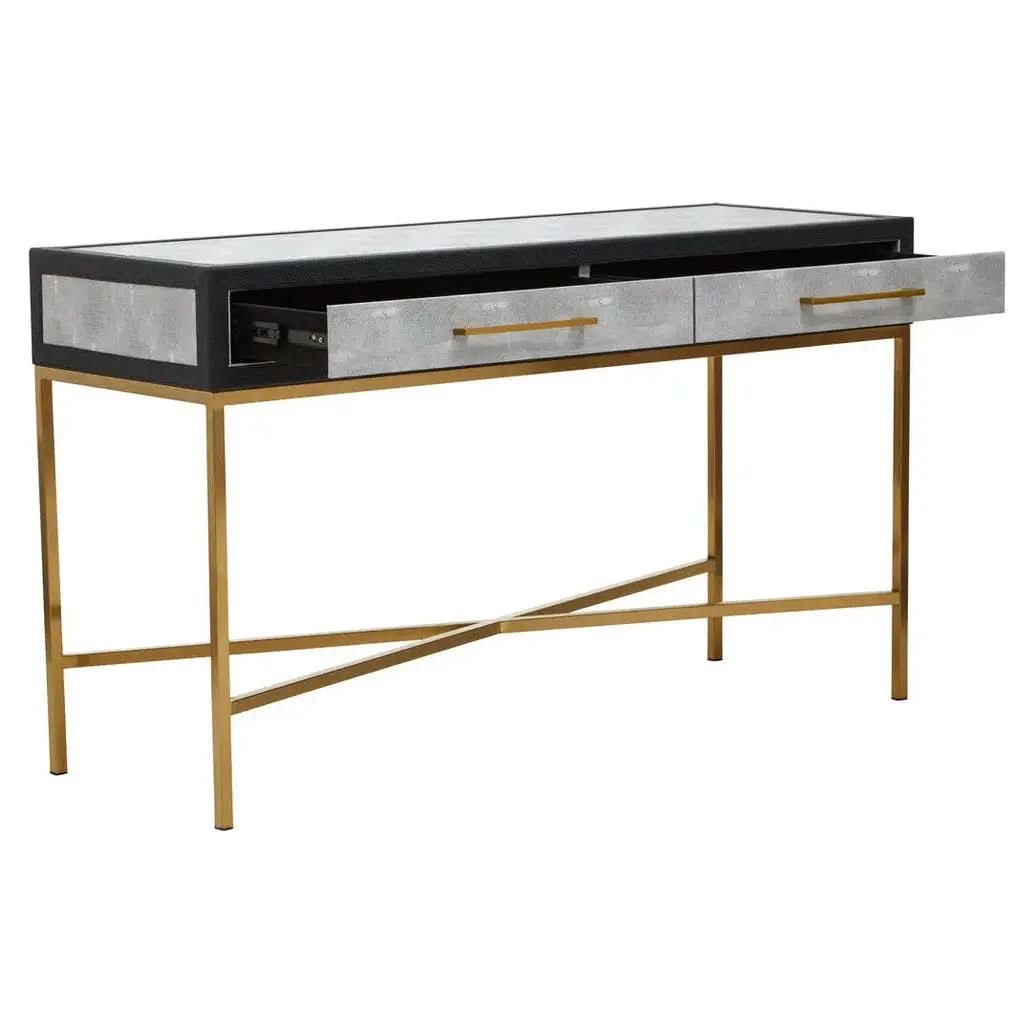Caviz Grey Shagreen Console Table   Nicholas John Interiors
