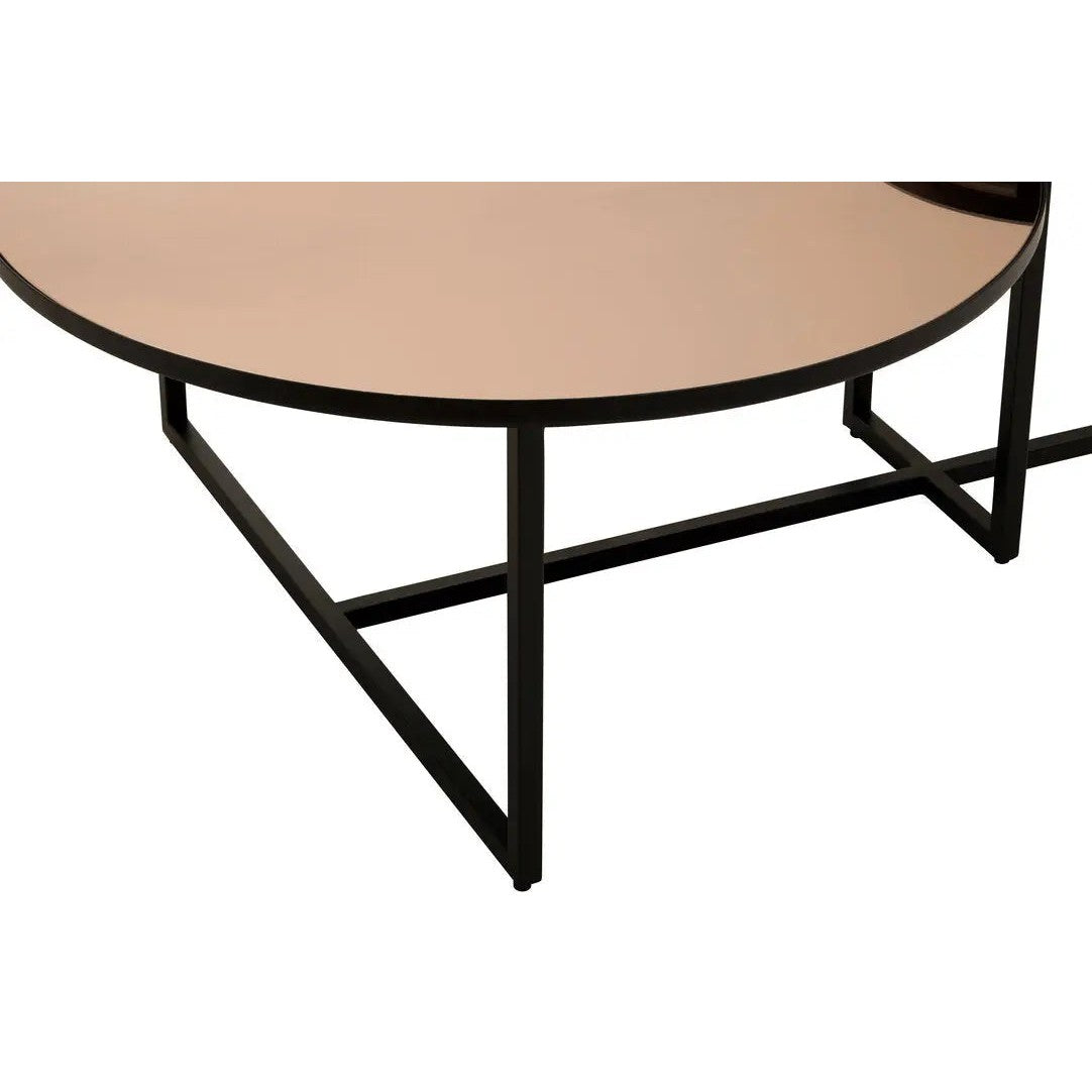 Cendre Smoked Mirror 2 Tier Coffee Table   Nicholas John Interiors