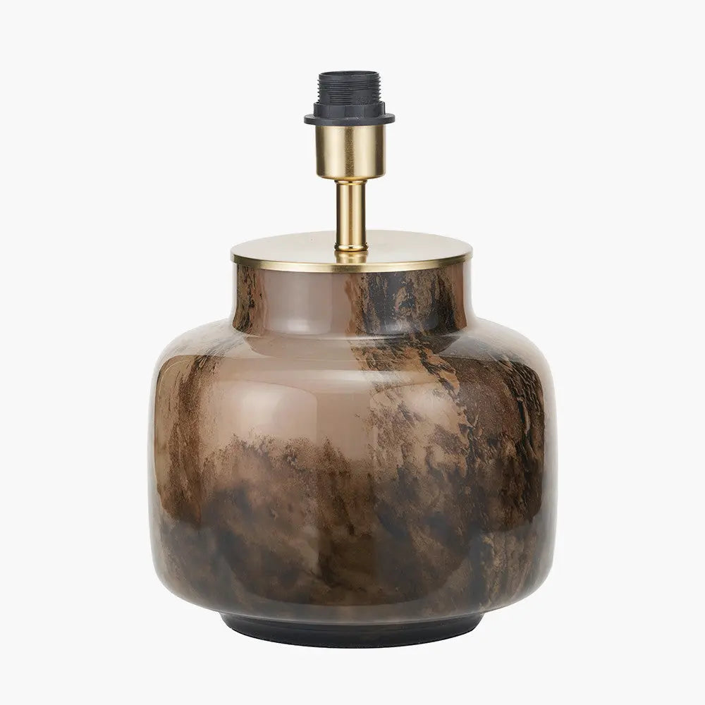 Cerdanya Brown and Beige Glass Table Lamp Base  Nicholas John Interiors