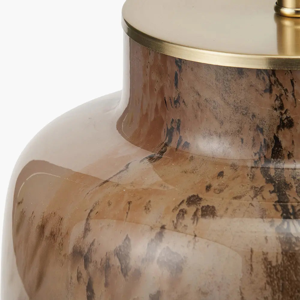 Cerdanya Brown and Beige Glass Table Lamp Base  Nicholas John Interiors