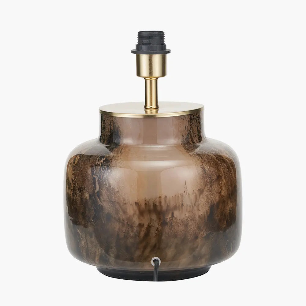 Cerdanya Brown and Beige Glass Table Lamp Base  Nicholas John Interiors