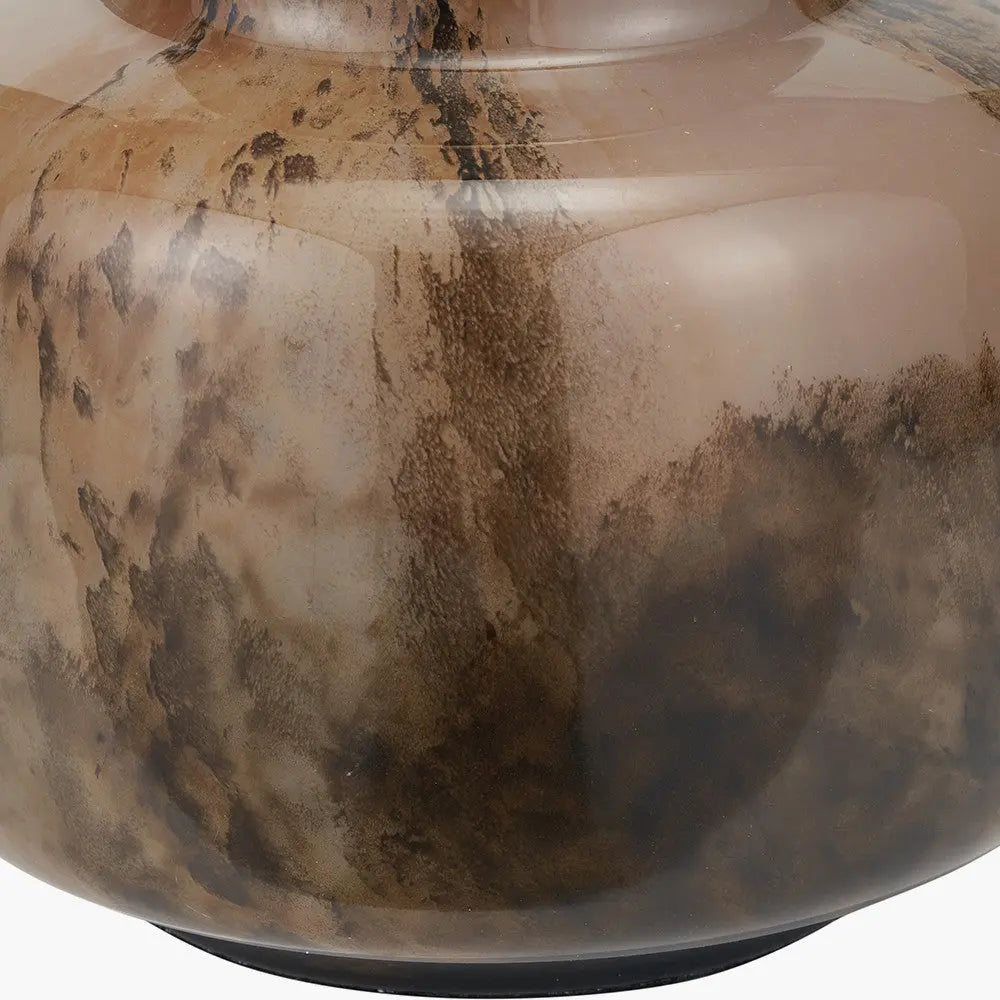 Cerdanya Brown and Beige Glass Vase  Nicholas John Interiors