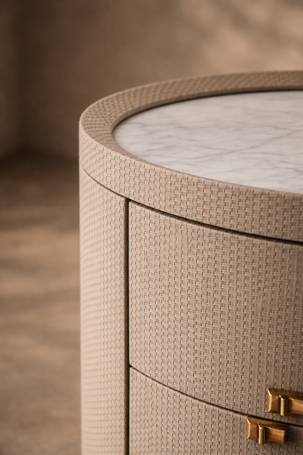 Ritz Bedside Table - White Marble   Nicholas John Interiors