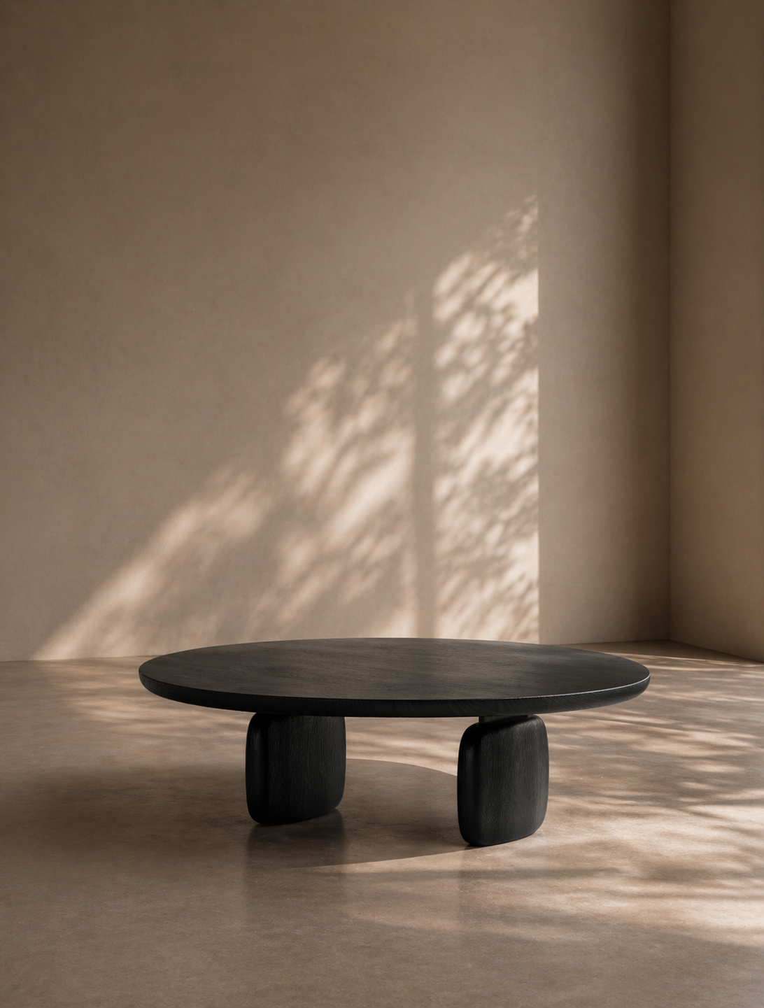 Underline Round Coffee Table - Black Oak   Nicholas John Interiors