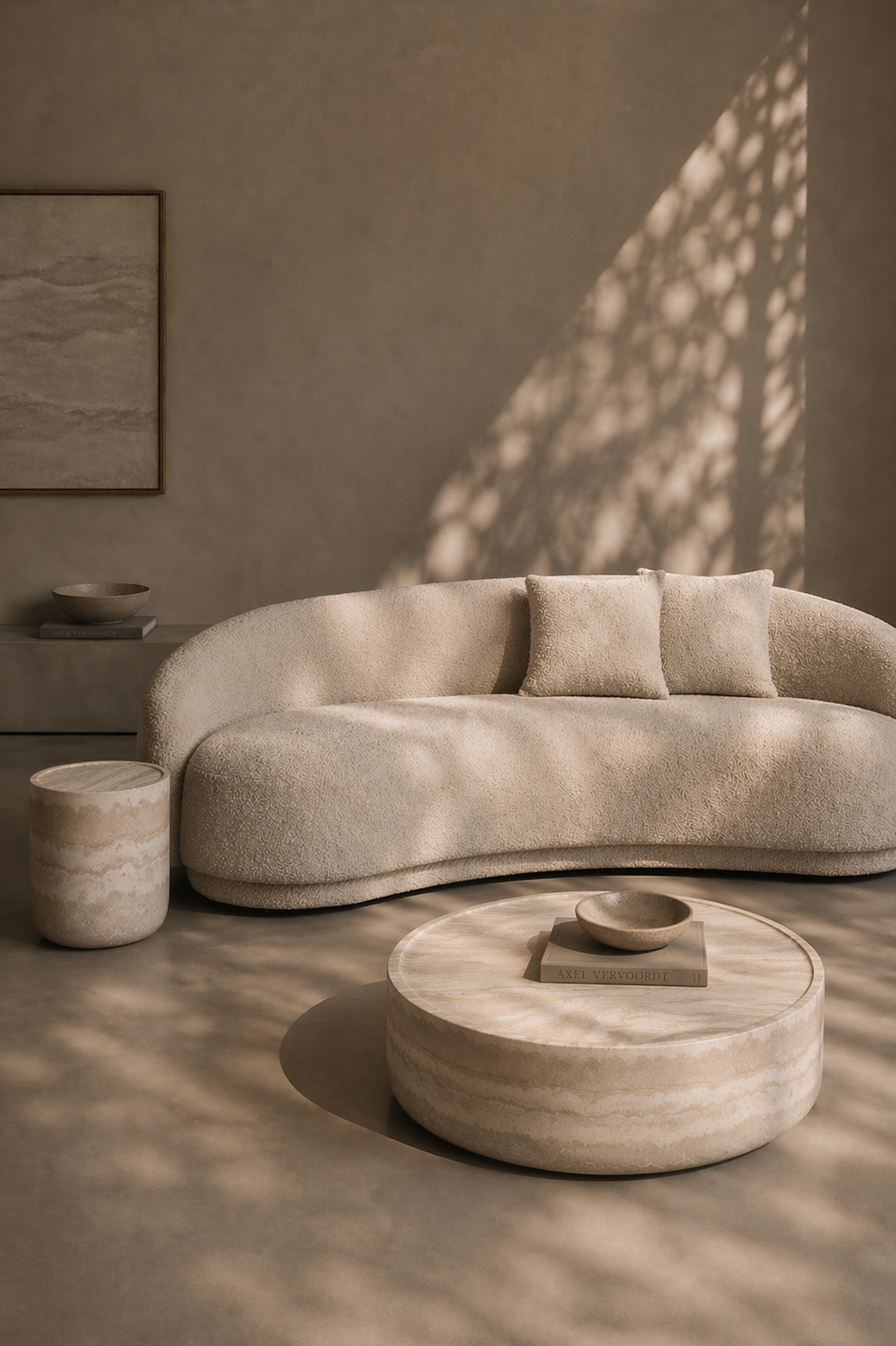 Ciladro Coffee Table - Faux Travertine - Medium   Nicholas John Interiors