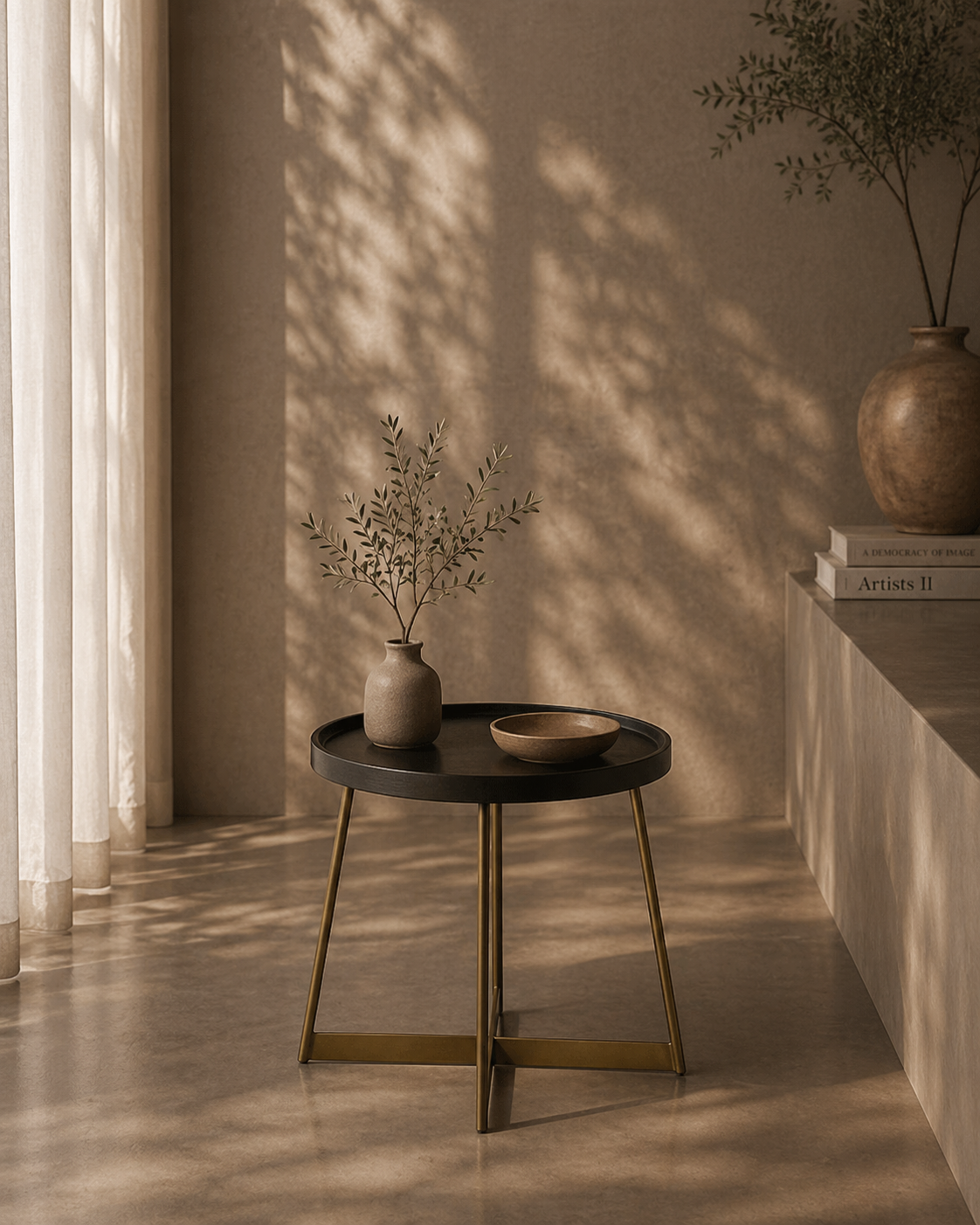 Tommy Franks Lane Side Table in Smoke Oak Gold   Nicholas John Interiors