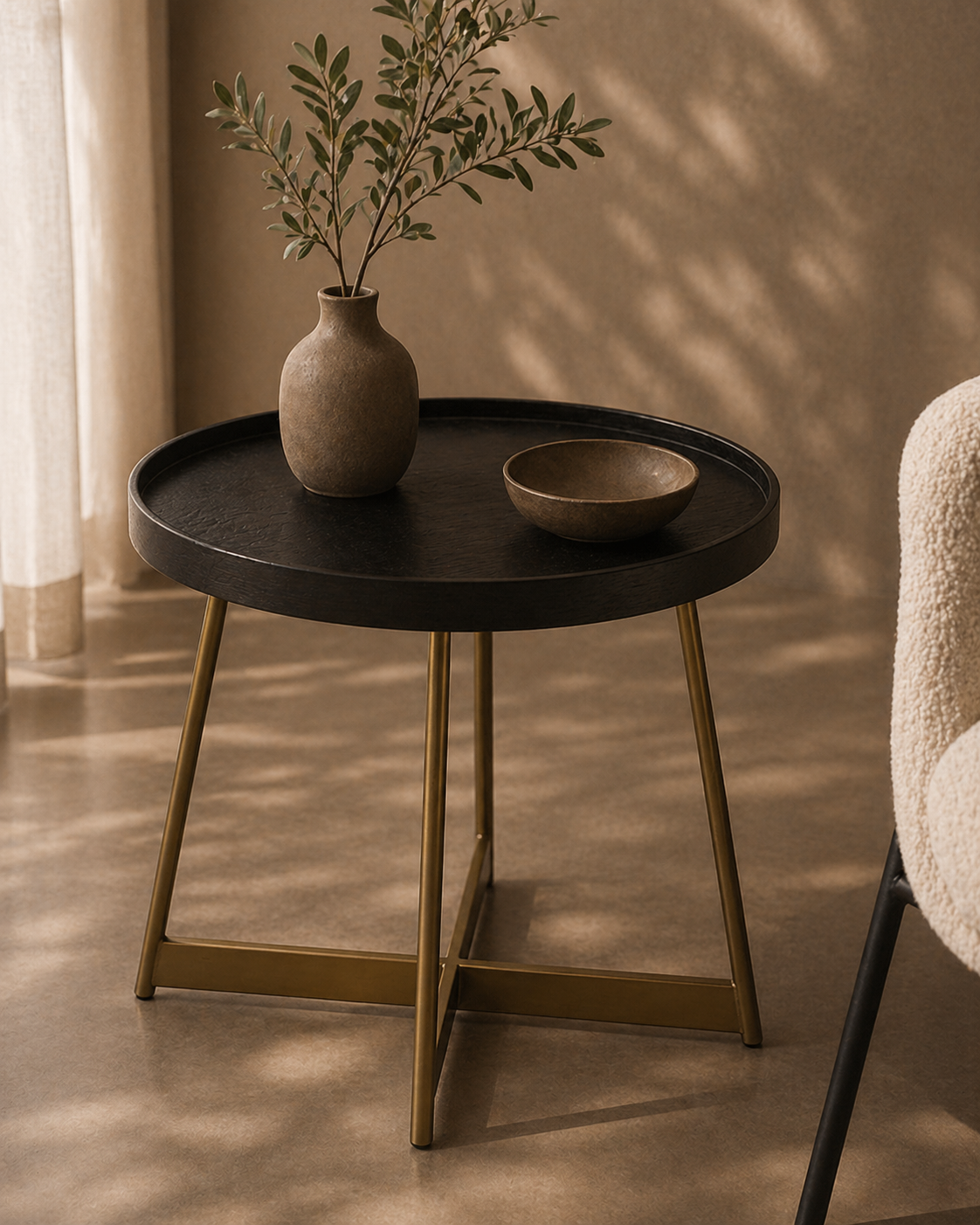 Tommy Franks Lane Side Table in Smoke Oak Gold   Nicholas John Interiors