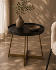 Tommy Franks Lane Side Table in Smoke Oak Gold   Nicholas John Interiors