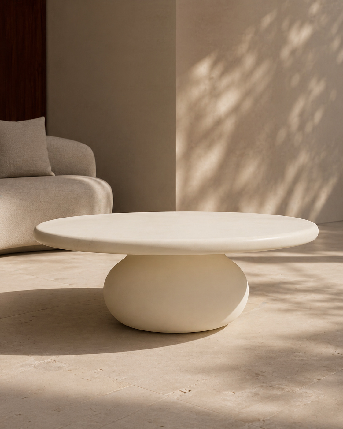 Tommy Franks Rolo Coffee Table in Matte Beige   Nicholas John Interiors