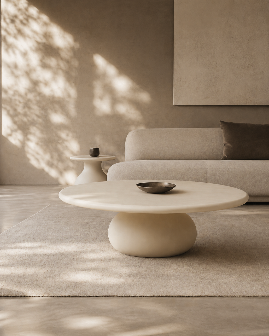 Tommy Franks Rolo Coffee Table in Matte Beige   Nicholas John Interiors