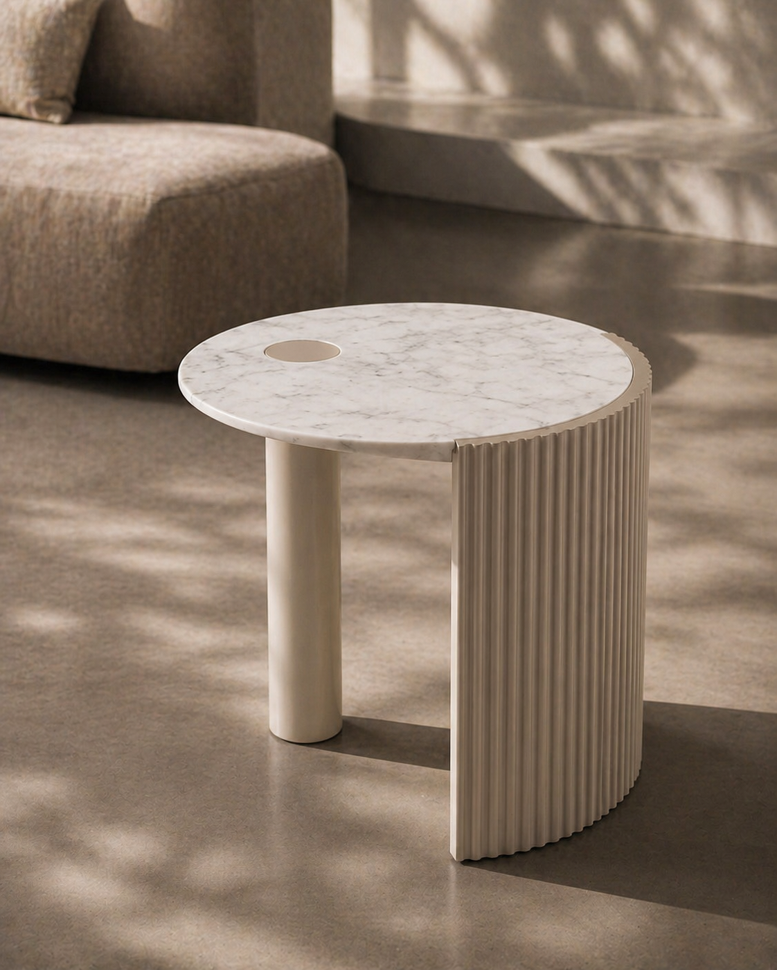 Tommy Franks Salida Side Table in Beige   Nicholas John Interiors