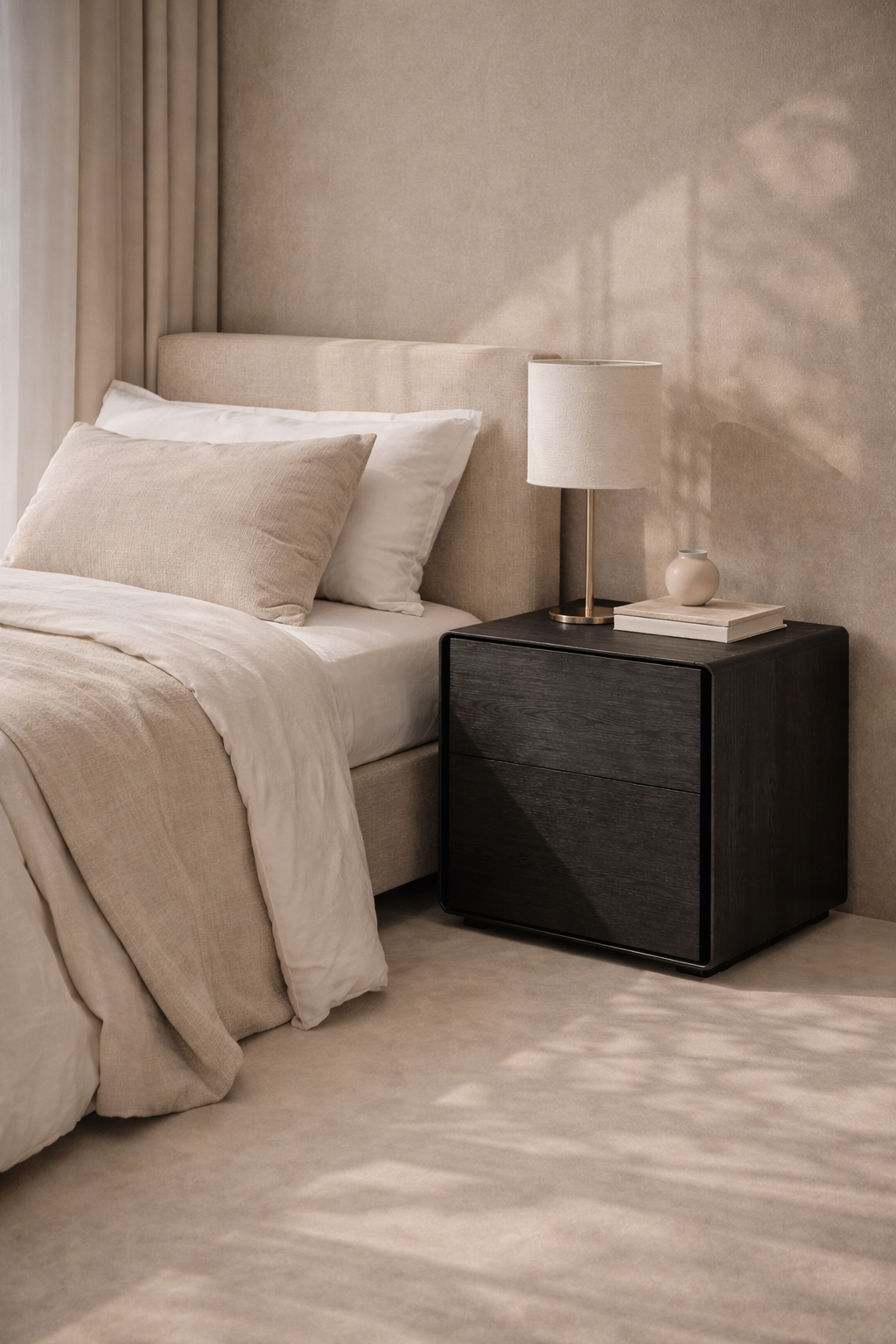 Kota Bedside - Smoke Oak   Nicholas John Interiors