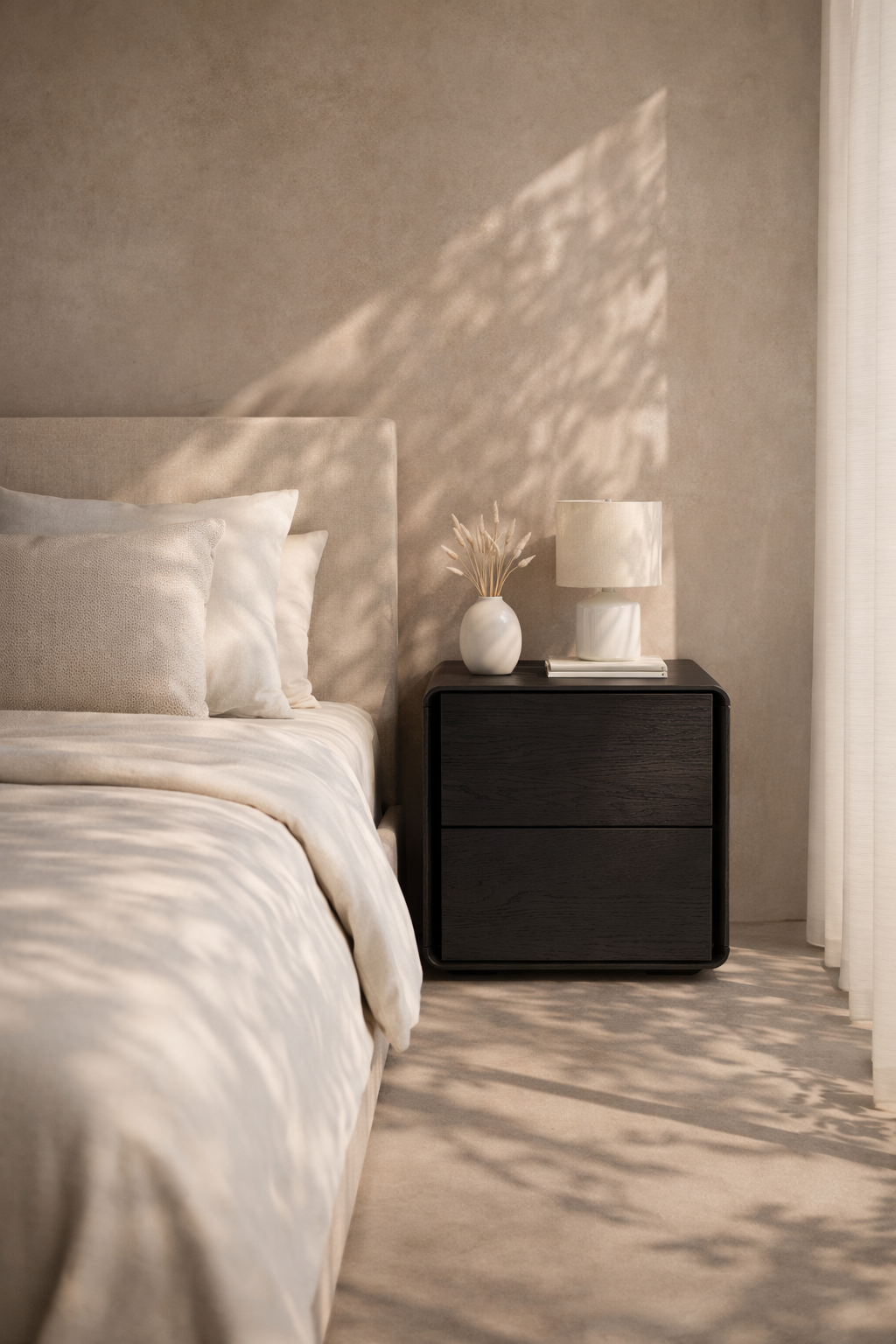 Kota Bedside - Smoke Oak   Nicholas John Interiors