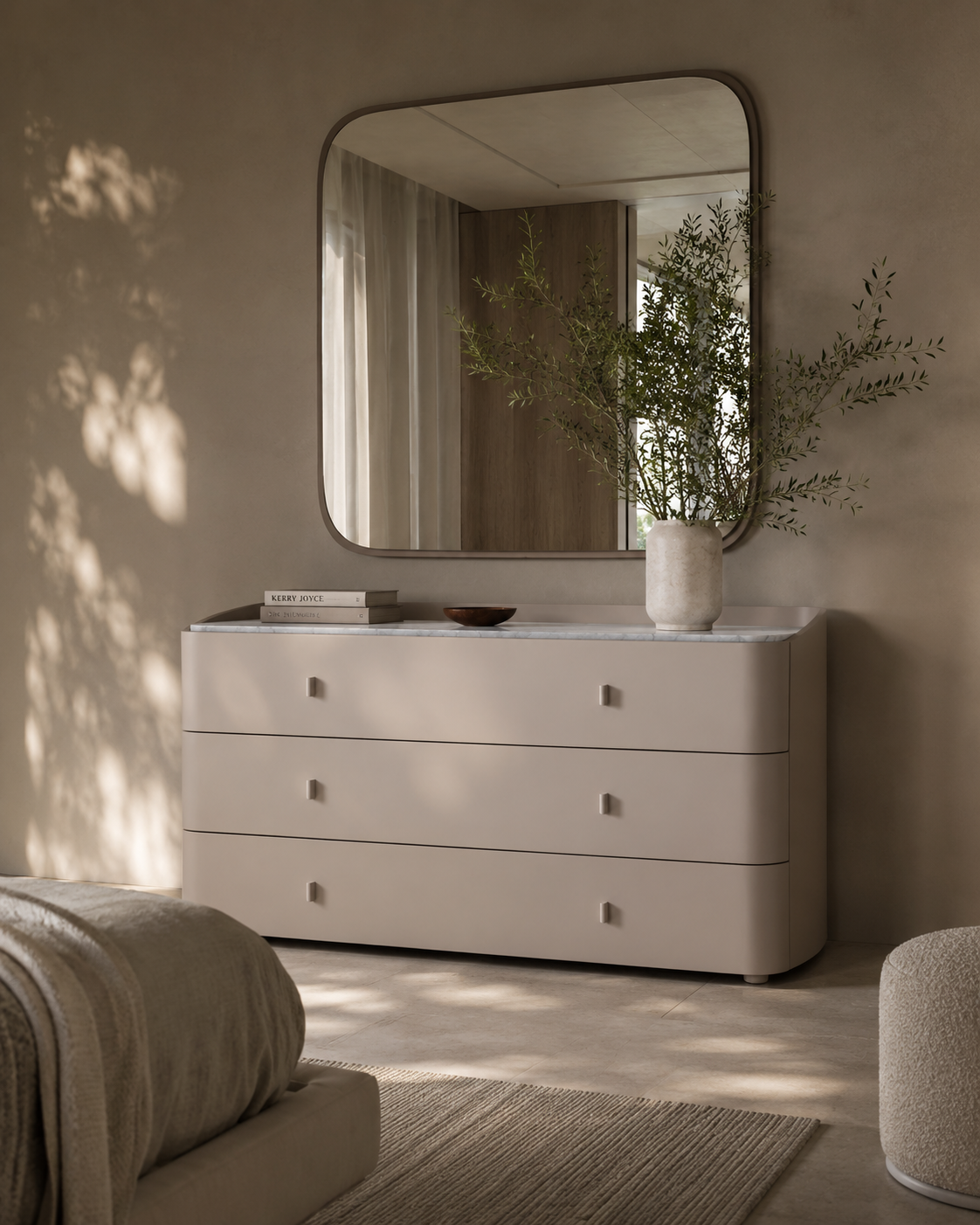 Tommy Franks Vertu Dresser - Matte Beige   Nicholas John Interiors
