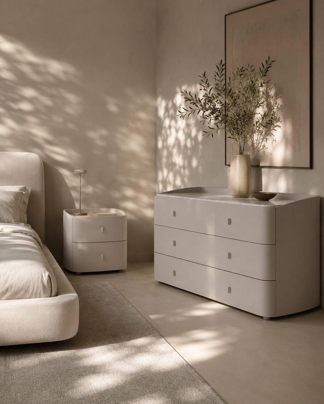 Tommy Franks Vertu Dresser - Matte Beige   Nicholas John Interiors