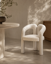Tommy Franks Mavis Dining Chair in Chex Polar Bouclé   Nicholas John Interiors